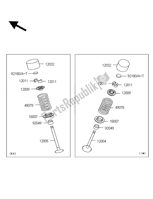 Tutte le parti per il Valvola (s) del Kawasaki Z 750R ABS 2011