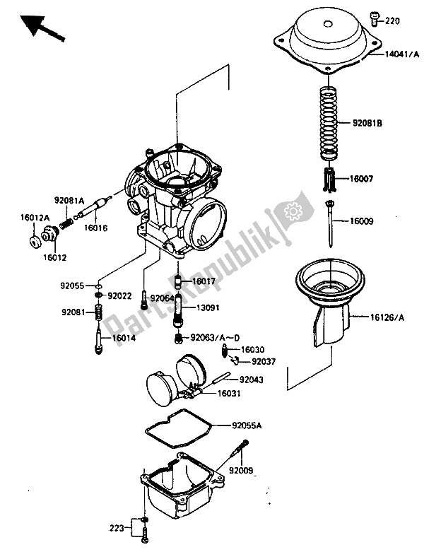 All parts for the Carburtor Parts of the Kawasaki ZL 600 1987