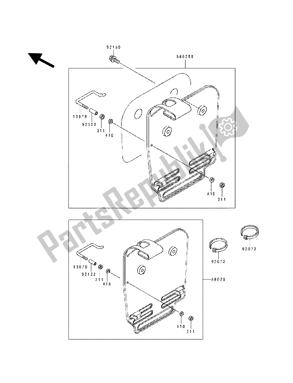 Tutte le parti per il Accessorio del Kawasaki KX 60 1992