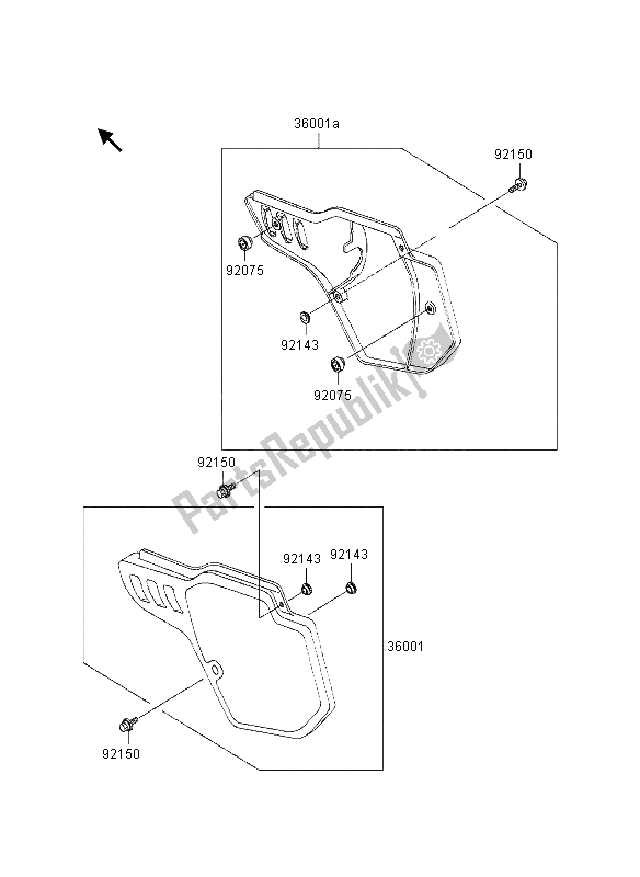 All parts for the Side Covers of the Kawasaki KX 500 1997