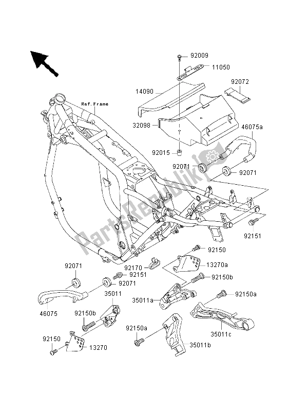 Tutte le parti per il Custodia Della Batteria del Kawasaki ZRX 1100 2000