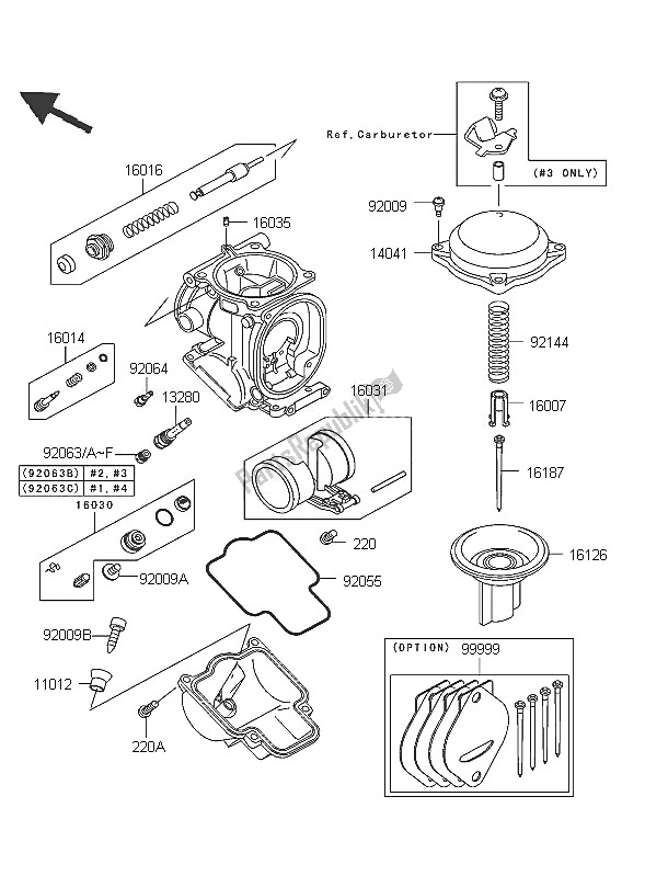 All parts for the Carburetor Parts of the Kawasaki ZZR 600 2005