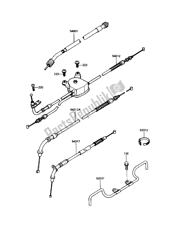 Toutes les pièces pour le Câble du Kawasaki Voyager XII 1200 1988