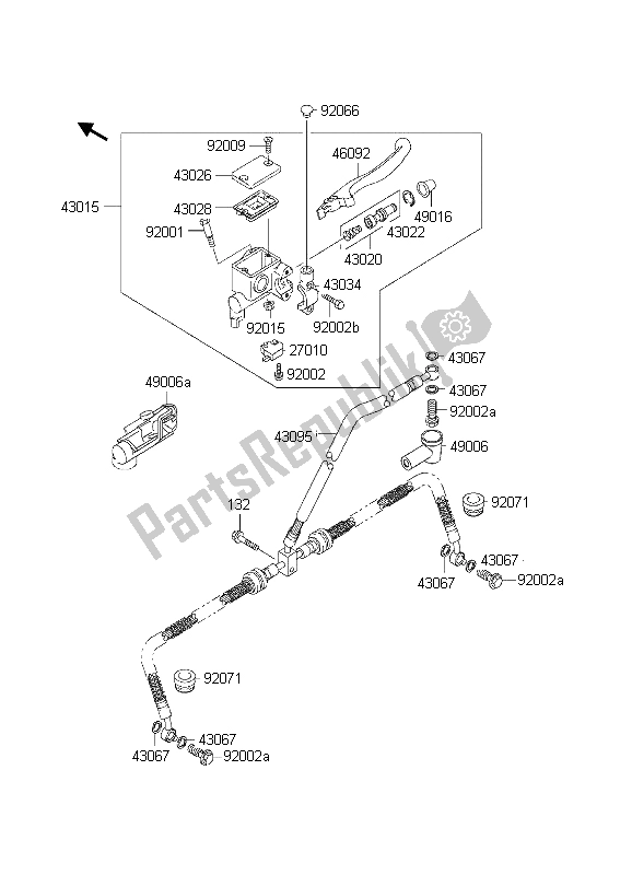 Todas as partes de Cilindro Mestre Dianteiro do Kawasaki KVF 650 4X4 2003