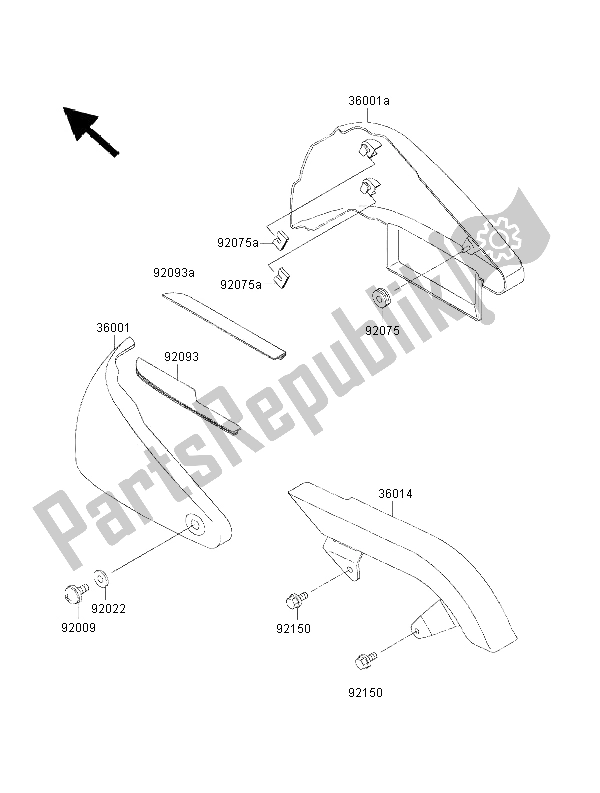 Todas las partes para Cubiertas Laterales Y Cubierta De Cadena de Kawasaki VN 800 Classic 2000