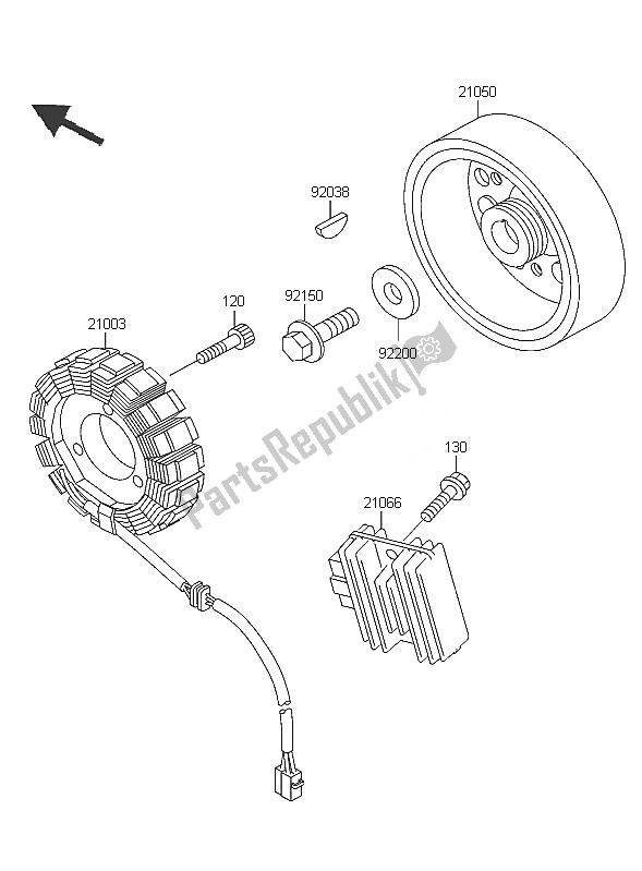Alle onderdelen voor de Generator van de Kawasaki ZZR 600 2005