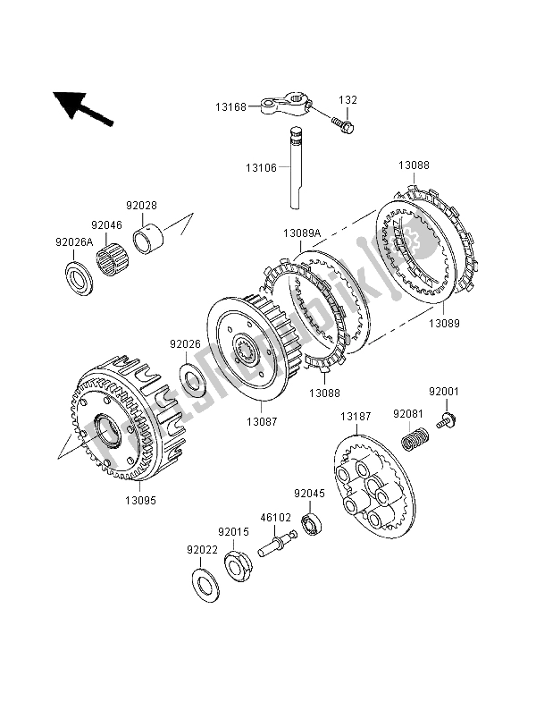 Toutes les pièces pour le Embrayage du Kawasaki Zephyr 550 1997