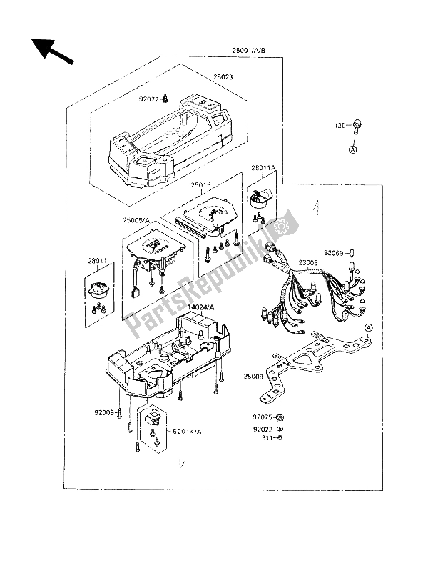 Todas las partes para Medidor (es) de Kawasaki GPX 600R 1994