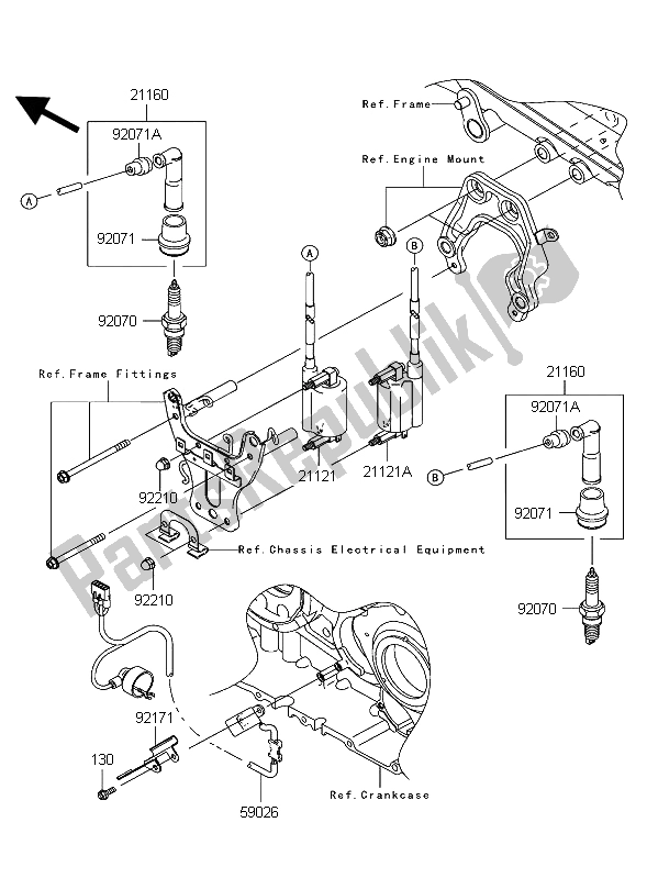 Todas as partes de Sistema De Ignição do Kawasaki VN 2000 2004