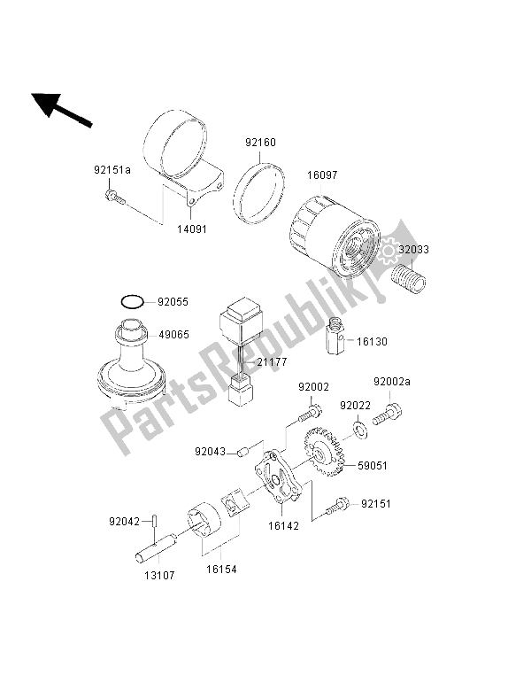 Todas las partes para Bomba De Aceite de Kawasaki W 650 2002