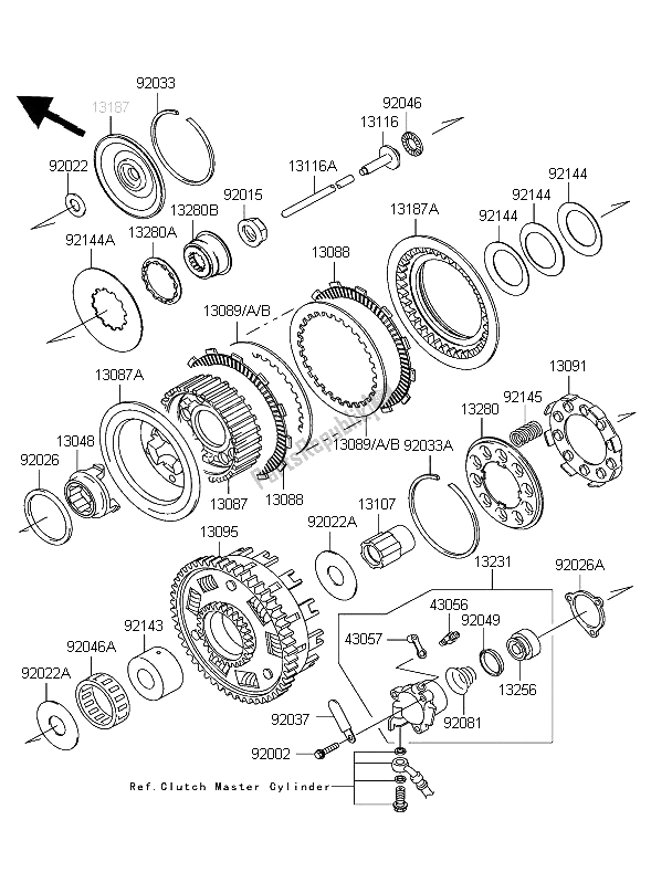 Toutes les pièces pour le Embrayage du Kawasaki VN 1600 Mean Streak 2004