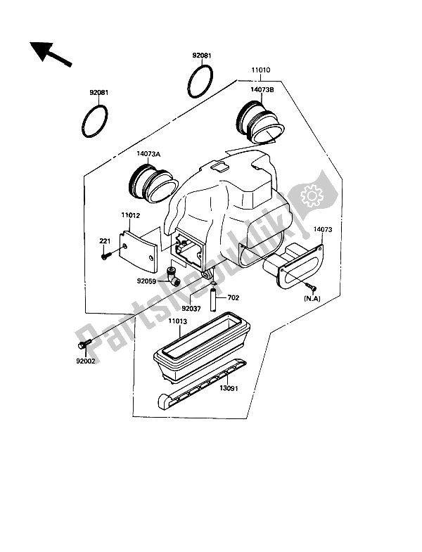 Tutte le parti per il Filtro Dell'aria del Kawasaki GPZ 900R 1989