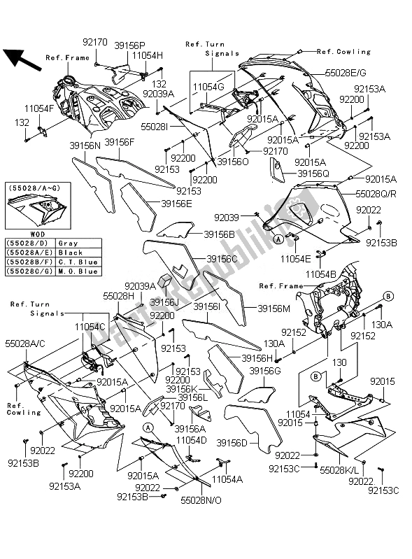 All parts for the Cowling Lowers of the Kawasaki ZZR 1400 ABS 2007