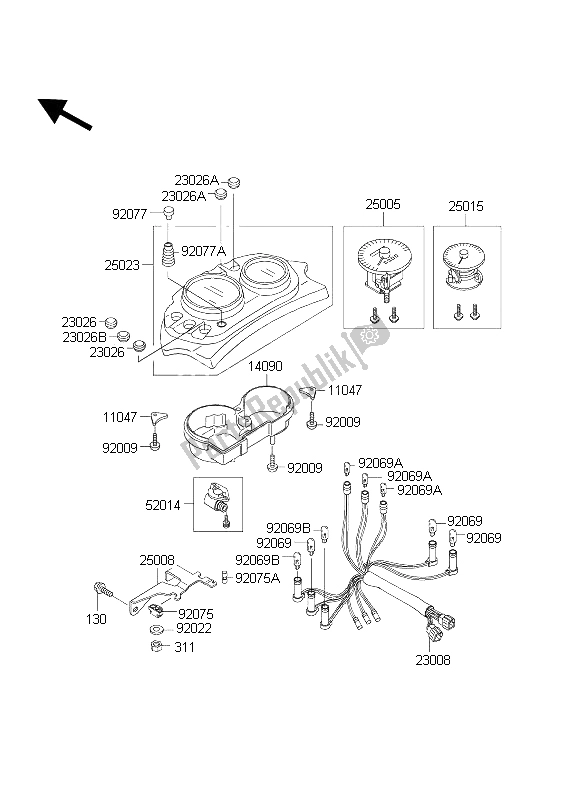 Tutte le parti per il Meter (s) del Kawasaki KLE 500 2003