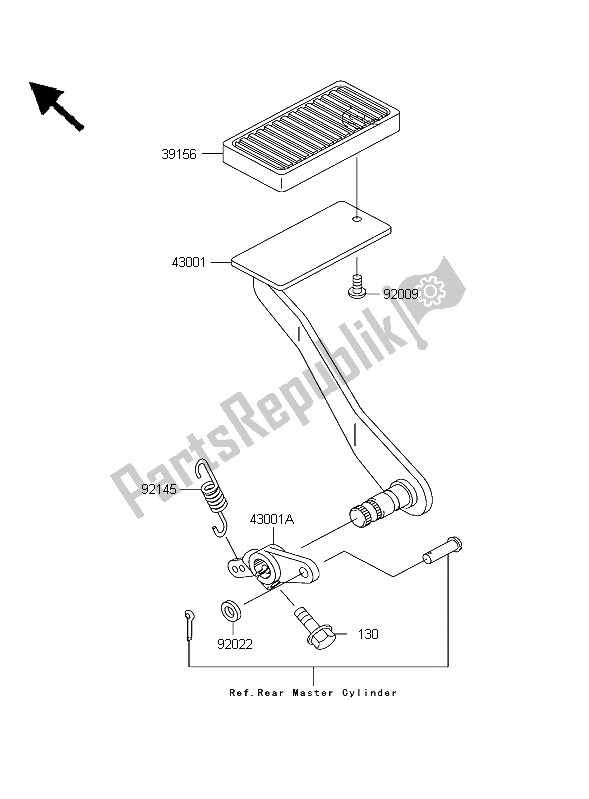 All parts for the Brake Pedal of the Kawasaki VN 1600 Classic 2004