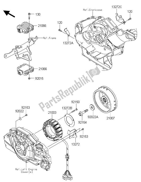Alle onderdelen voor de Generator van de Kawasaki Vulcan 1700 Nomad ABS 2015