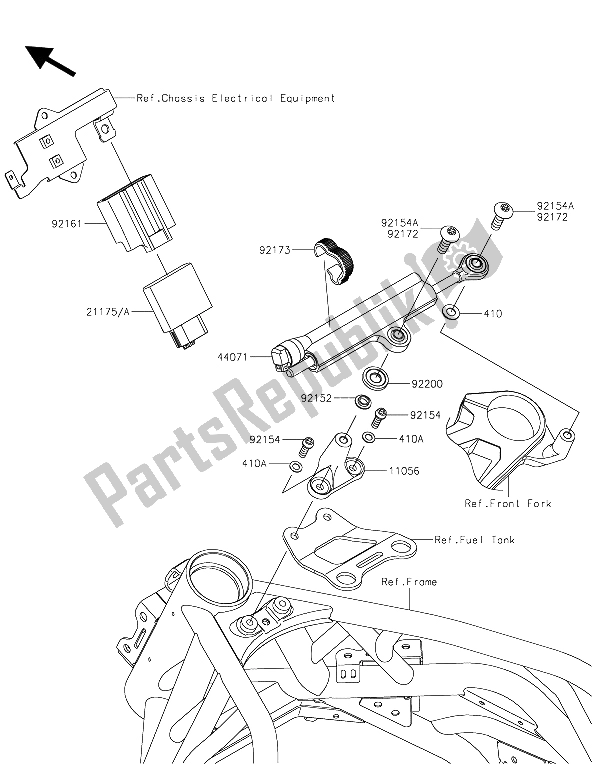 Todas las partes para Amortiguador De Dirección de Kawasaki Ninja H2 1000 2015