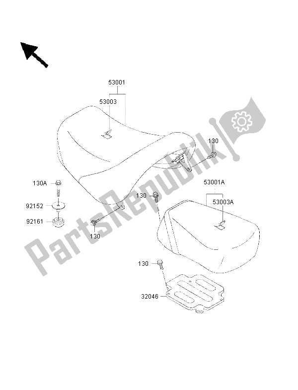 All parts for the Seat of the Kawasaki VN 1500 Classic FI 2001