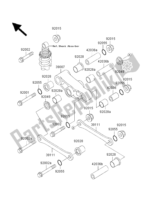 Tutte le parti per il Sospensione del Kawasaki GPZ 500S 2003