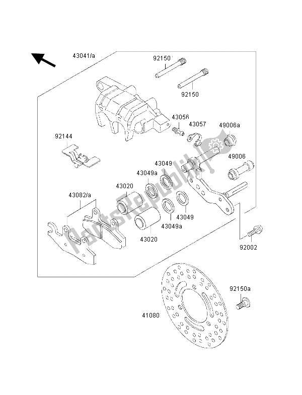 Toutes les pièces pour le Frein Avant du Kawasaki KLF 300 4X4 2002