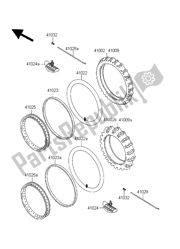 Tutte le parti per il Pneumatici del Kawasaki KDX 200 1995