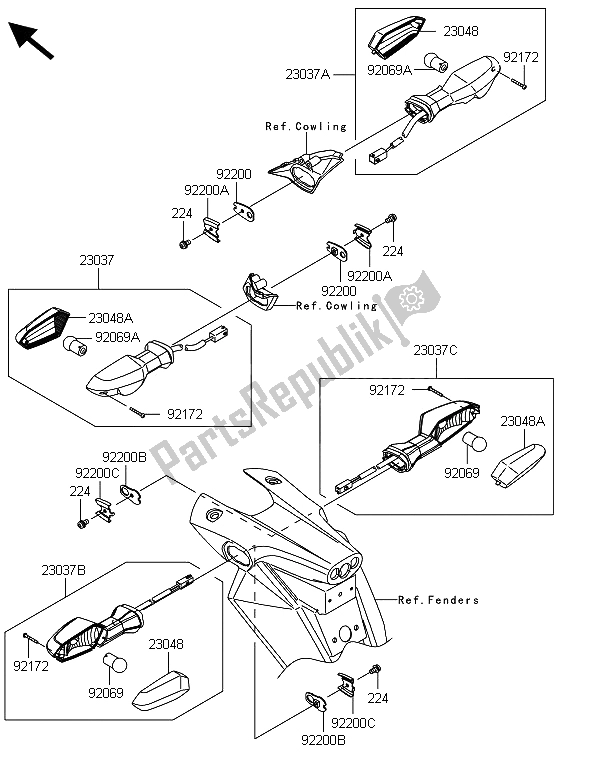 Todas las partes para Señales De Giro de Kawasaki Z 800 ABS DDS 2013