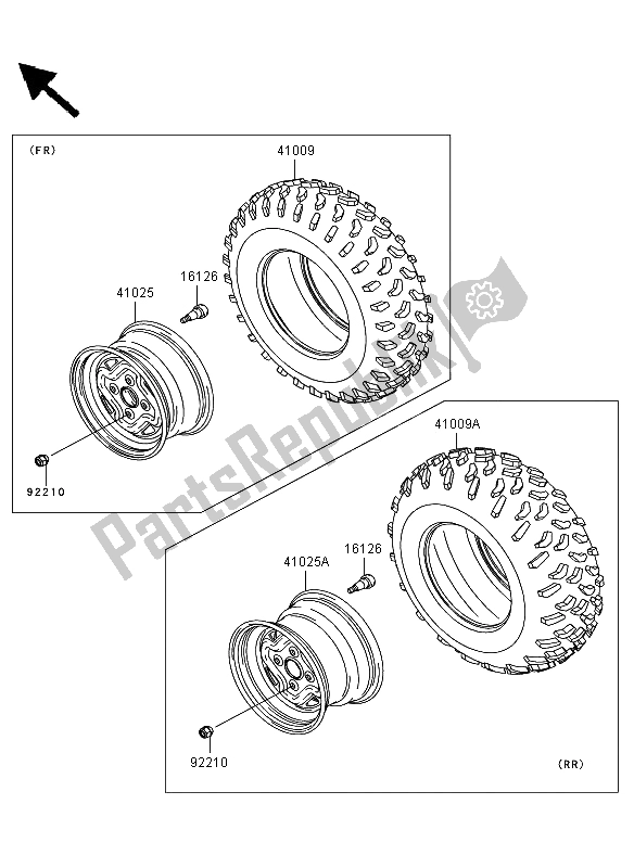 All parts for the Tires of the Kawasaki KVF 650 4X4 2013