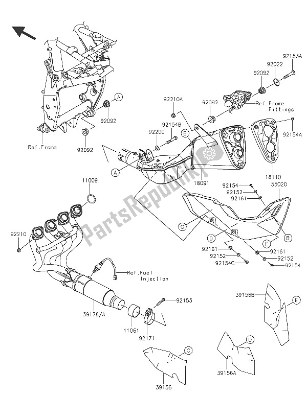 All parts for the Muffler(s) of the Kawasaki Z 800 ABS 2016