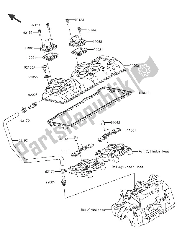 Wszystkie części do Cylinder Kawasaki Ninja ZX 6R ABS 600 2016