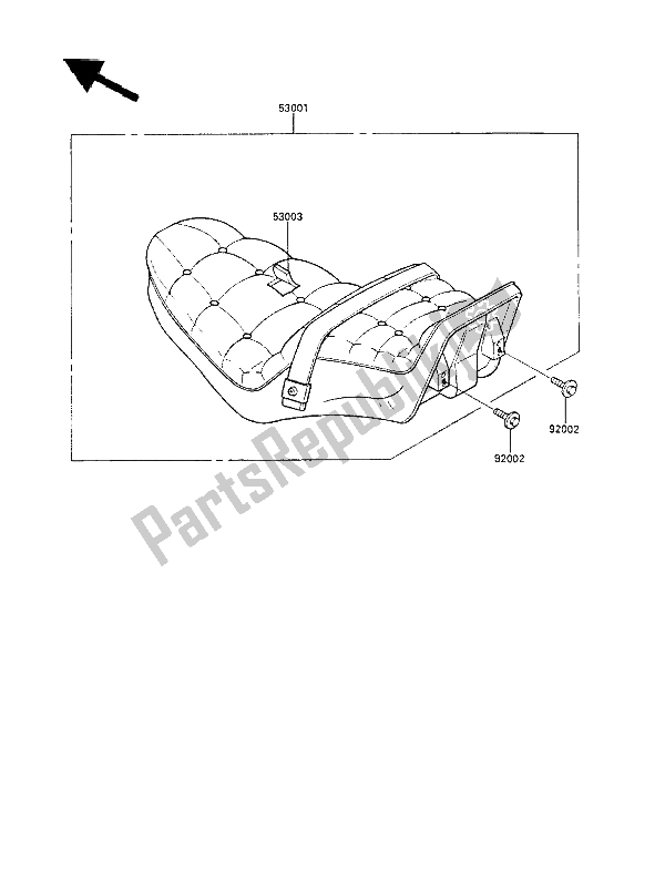 Todas as partes de Assento do Kawasaki LTD 450 1986