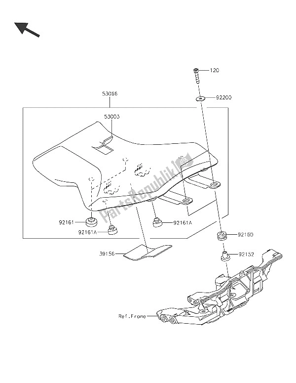 Toutes les pièces pour le Siège du Kawasaki Ninja H2 1000 2016