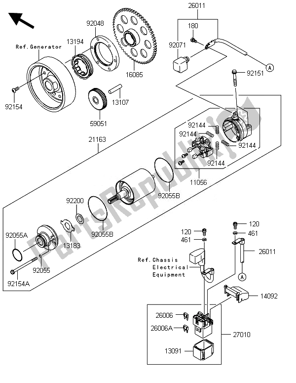 Todas las partes para Motor De Arranque de Kawasaki ZX 1000 SX 2014