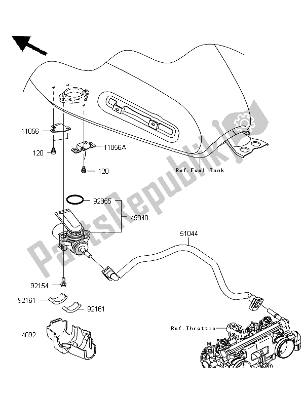 All parts for the Fuel Pump of the Kawasaki W 800 2012