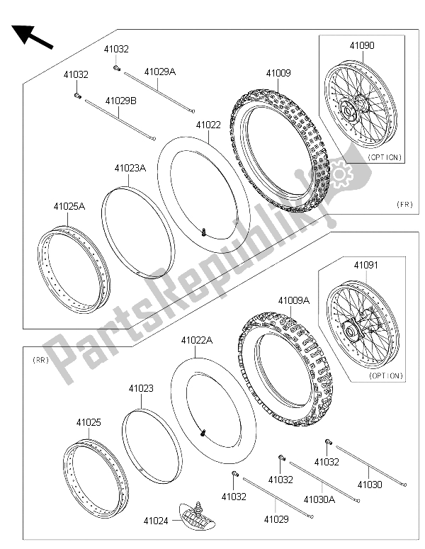 All parts for the Tires of the Kawasaki KX 85 LW 2015