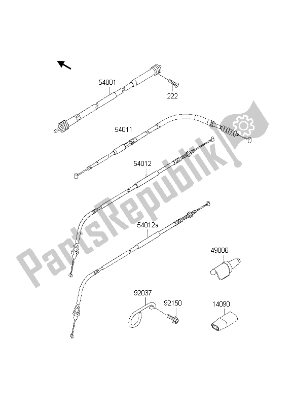 All parts for the Cables of the Kawasaki KLX 300R 2002