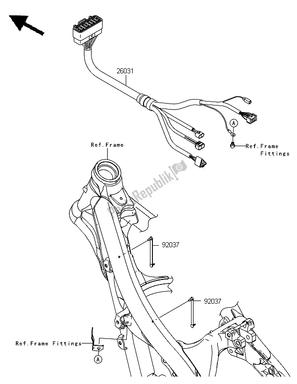 Tutte le parti per il Equipaggiamento Elettrico Del Telaio del Kawasaki KX 250F 2010