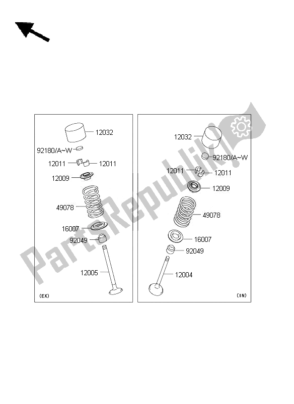 Toutes les pièces pour le Soupape du Kawasaki Z 1000 ABS 2007