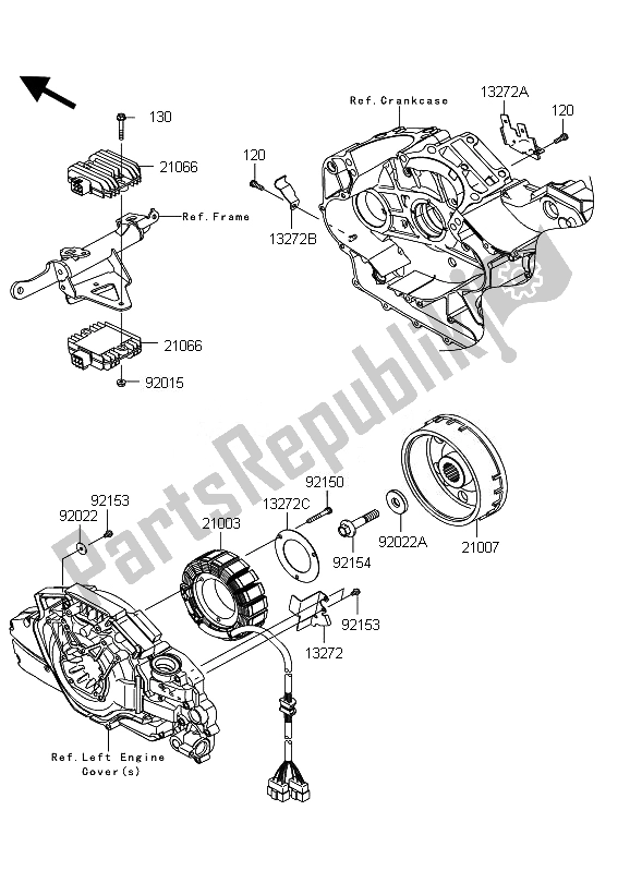 All parts for the Generator of the Kawasaki VN 1700 Classic Tourer ABS 2011