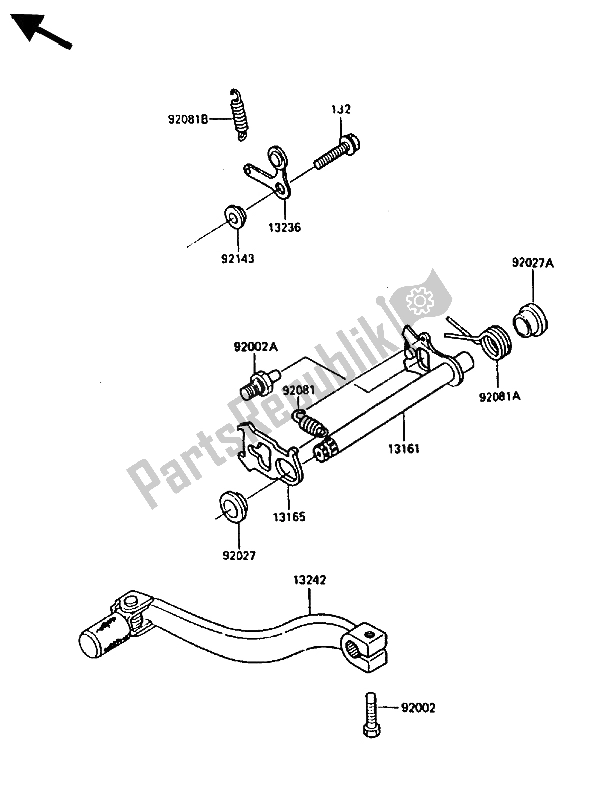 Toutes les pièces pour le Mécanisme De Changement De Vitesse du Kawasaki KX 80 1987