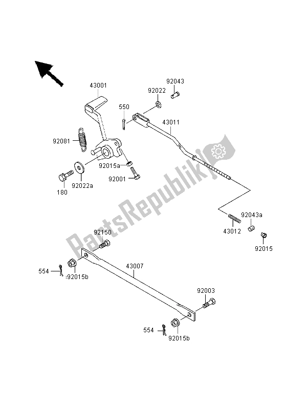 Tutte le parti per il Pedale Del Freno del Kawasaki ER 500 2000