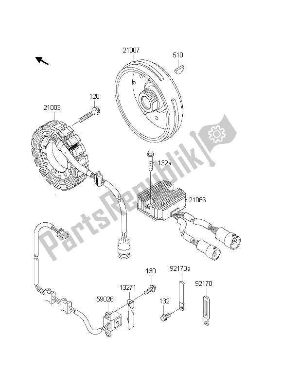 Todas las partes para Generador de Kawasaki KVF 650 4X4 2003