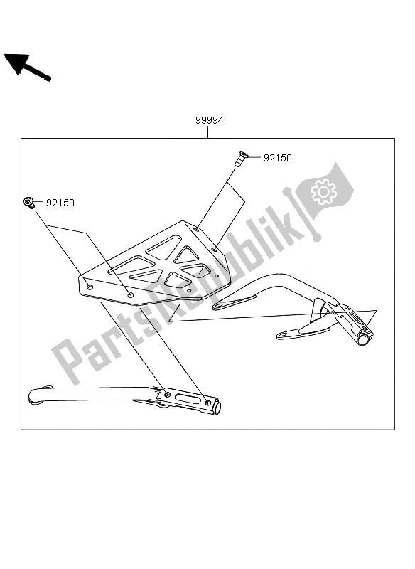 All parts for the Accessory (top Case Stay) of the Kawasaki Versys ABS 650 2011