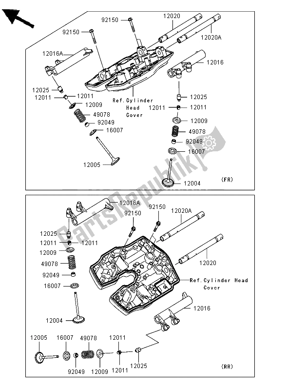 All parts for the Valve of the Kawasaki VN 2000 2006