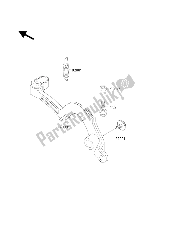 Tutte le parti per il Pedale Del Freno del Kawasaki KX 500 2000