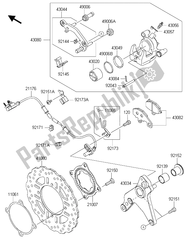 Todas las partes para Freno Trasero de Kawasaki Z 1000 ABS 2015