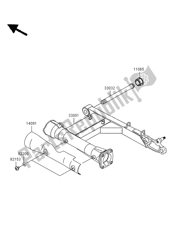 Toutes les pièces pour le Bras Oscillant du Kawasaki VN 1600 Mean Streak 2007