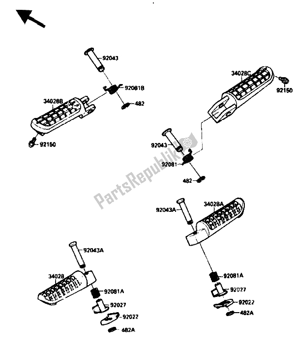 Todas las partes para Paso de Kawasaki ZX 10 1000 1989