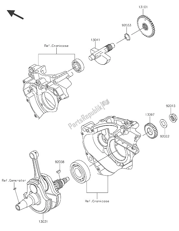 Tutte le parti per il Albero A Gomiti del Kawasaki Ninja 250 SL ABS 2016