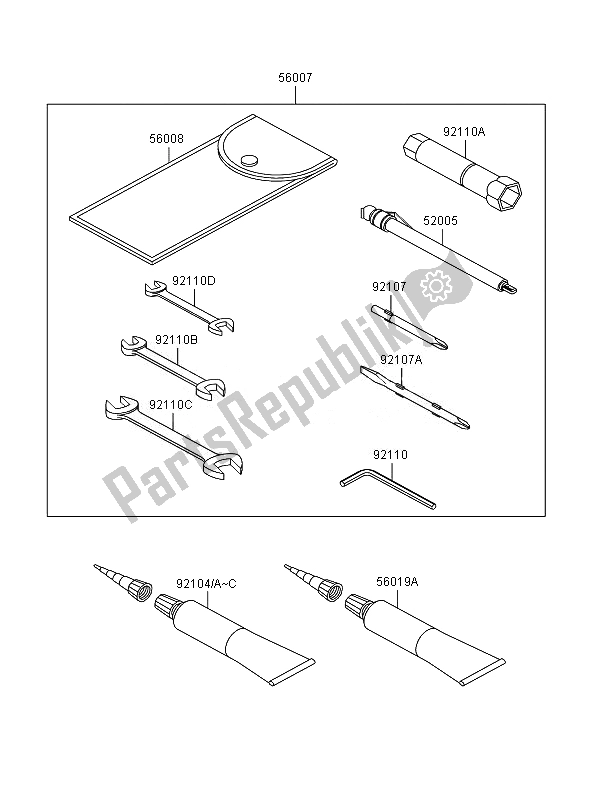 Toutes les pièces pour le Outils Propriétaires du Kawasaki VN 1600 Mean Streak 2007