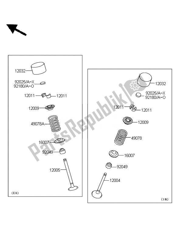 All parts for the Valve of the Kawasaki ZZR 1400 ABS 2007